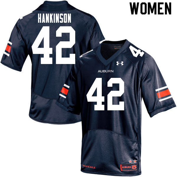 Auburn Tigers Women's Crimmins Hankinson #42 Navy Under Armour Stitched College 2020 NCAA Authentic Football Jersey JCX2874QZ